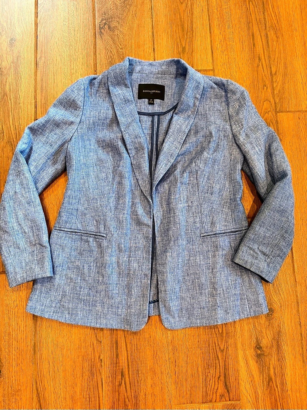 Banana Republic Linen Blend Blazer in Blue Size 2P
